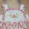 new designs hand embroidered floral printed toddler dress